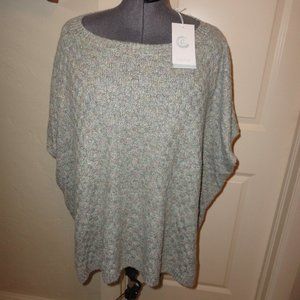 CALME by Johnny Was Basket Weave Poncho One Size Sage Color NWT!!